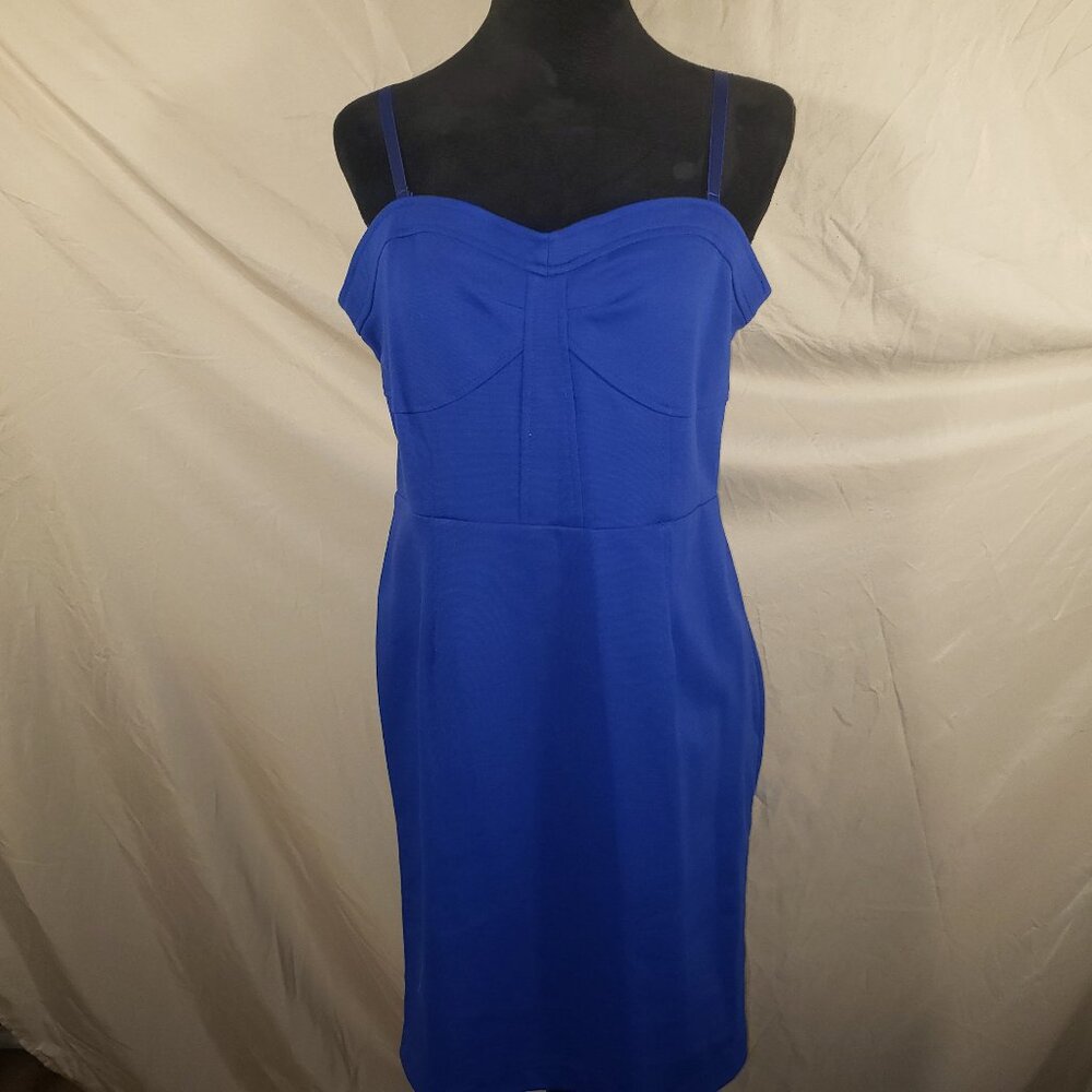 Sofia Vergara Vibrant Blue Strapless Bodycon Midi Dress - L